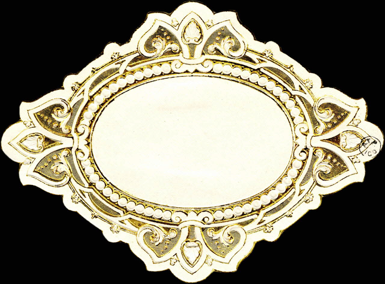 étiquette Etiquette au décor doré et en relief 1960.66.36 Photo