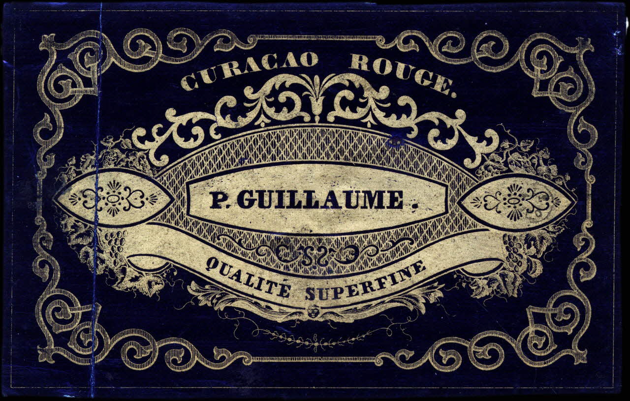 étiquette publicitaire CURACAO ROUGE.  P. GUILLAUME 1960.66.58 Photo
