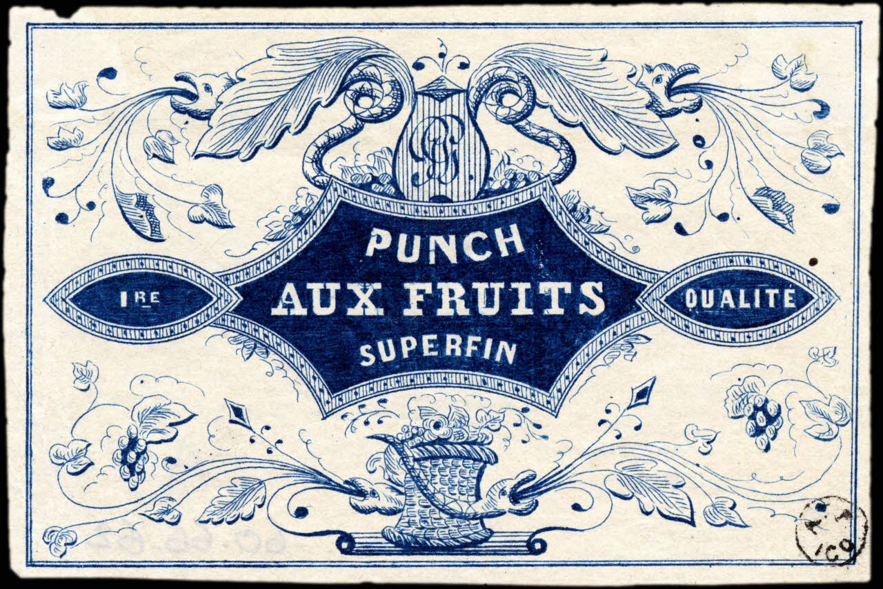 étiquette publicitaire PUNCH  AUX FRUITS  SUPERFIN 1960.66.62 Photo