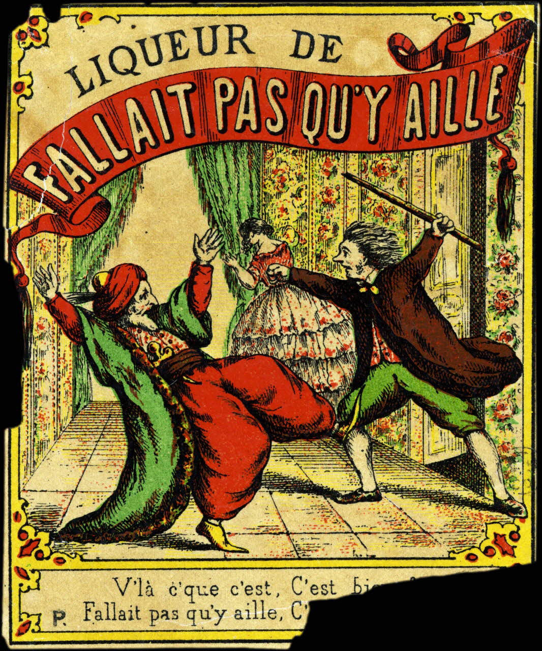 étiquette publicitaire LIQUEUR DE  FALLAIT PAS QU'Y AILLE 1960.66.39 Photo