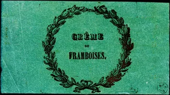 étiquette publicitaire CREME  DE  FRAMBOISES. 1960.66.66 Photo