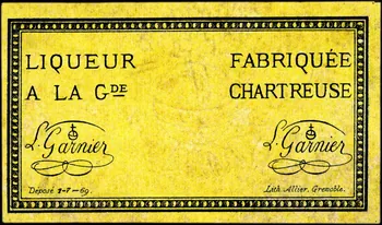 étiquette publicitaire LIQUEUR FABRIQUEE  A LA Gde CHARTREUSE 1960.66.72 Photo