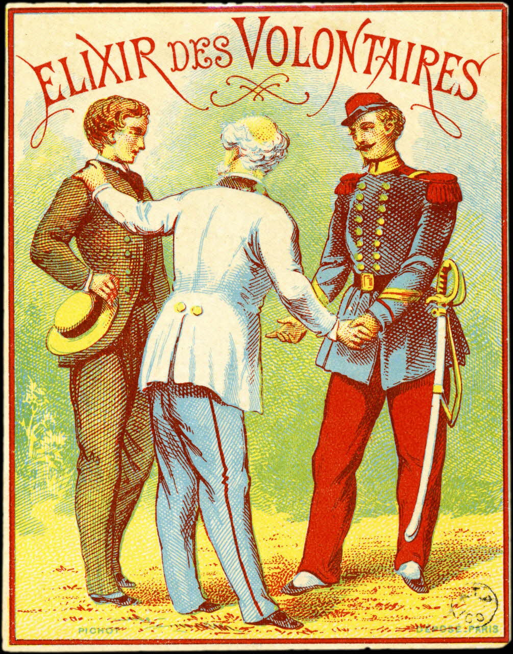 étiquette publicitaire ELIXIR DES VOLONTAIRES 1960.66.84 Photo