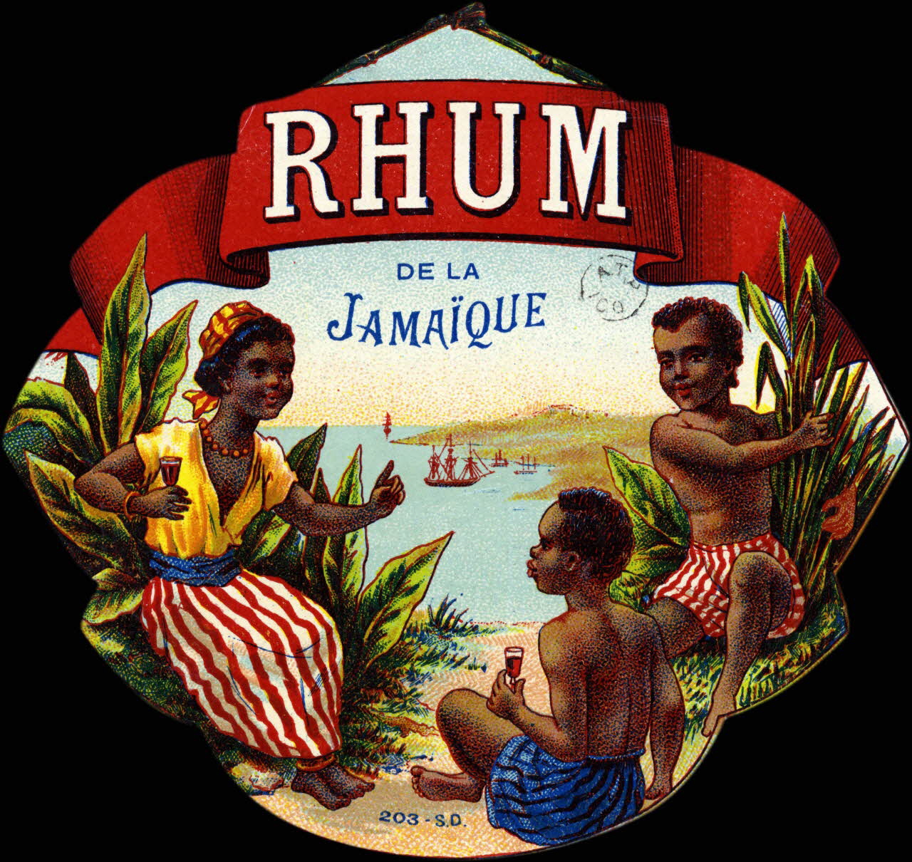 étiquette publicitaire RHUM  DE LA  JAMAIQUE 1960.66.105 Photo
