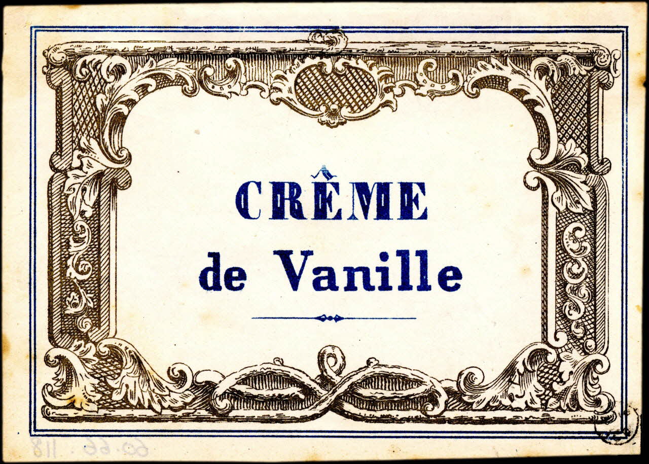 étiquette publicitaire CRÊME  de Vanille 1960.66.118 Photo