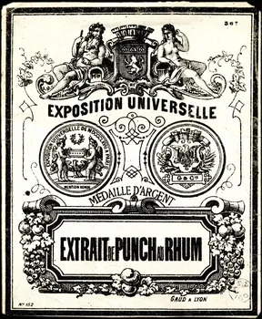Gaud étiquette publicitaire EXTRAIT DE PUNCH AU RHUM Lyon 1867 1960.66.120 Photo