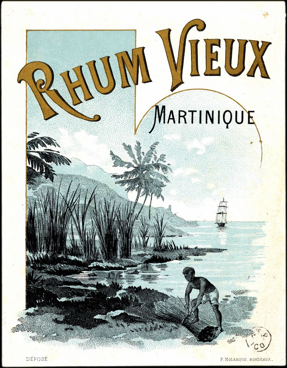 étiquette publicitaire RHUM VIEUX  MARTINIQUE 1960.66.138 Photo