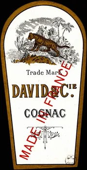 étiquette publicitaire DAVID & CIE.  COGNAC 1960.66.139 Photo