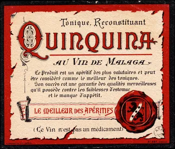étiquette publicitaire QUINQUINA  AU VIN DE MALAGA 1960.66.143  Photo