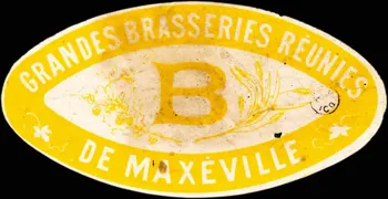 étiquette publicitaire GRANDES BRASSERIES REUNIES  DE MAXEVILLE 1960.66.158  Photo
