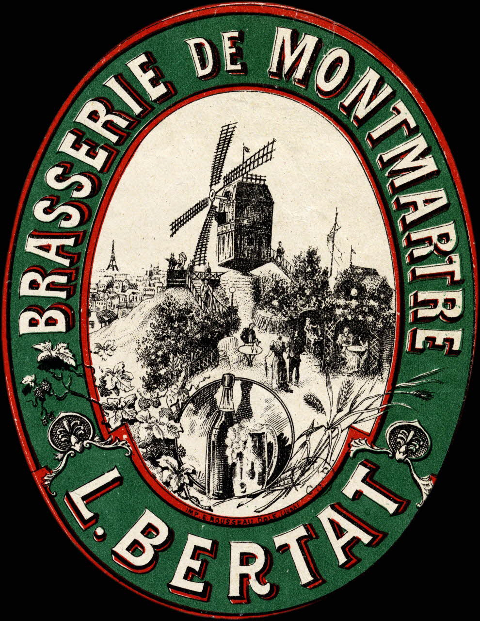 étiquette publicitaire BRASSERIE DE MONTMARTRE  L. BERTAT 1960.66.161 Photo