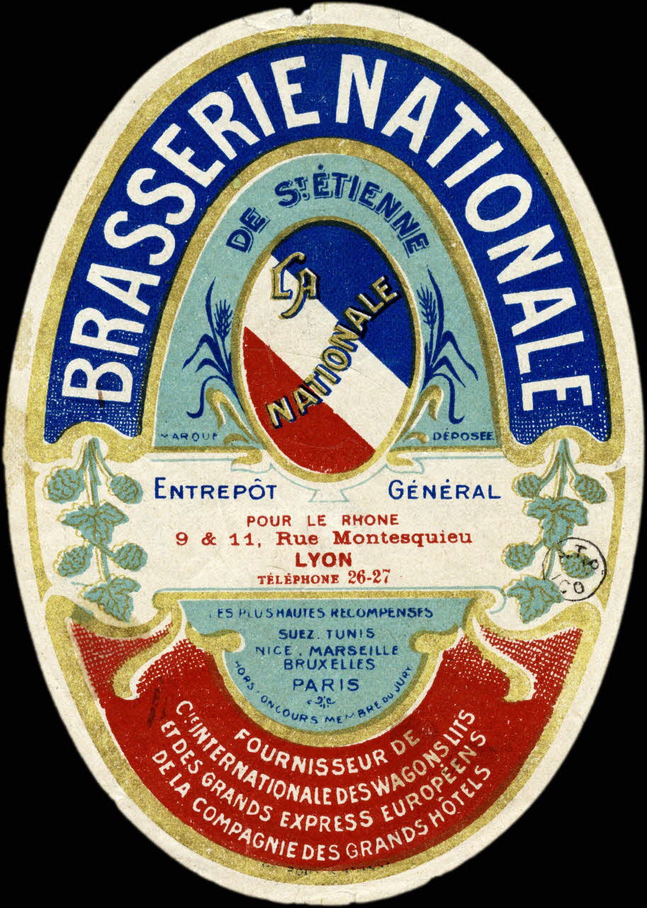 étiquette publicitaire BRASSERIE NATIONALE  DE ST. ETIENNE 1960.66.162 Photo
