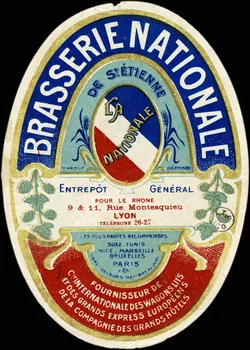 étiquette publicitaire BRASSERIE NATIONALE  DE ST. ETIENNE 1960.66.162  Photo