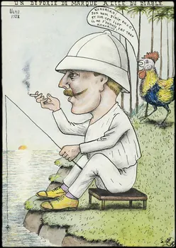 L.K. dessin UN DEPORTE DE MARQUE A L'ILE DU DIABLE Guyane, France 1922 2001.41.35 Photo