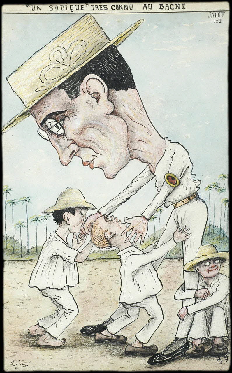 L.K. dessin "UN SADIQUE" TRES CONNU AU BAGNE Guyane, France 1920-1924 2001.41.37 Photo