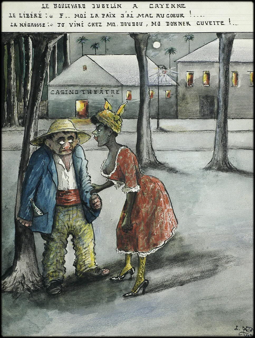 L.K. dessin LE BOULEVARD JUBELIN A CAYENNE Guyane, France 1918-1922 2001.41.44 Photo