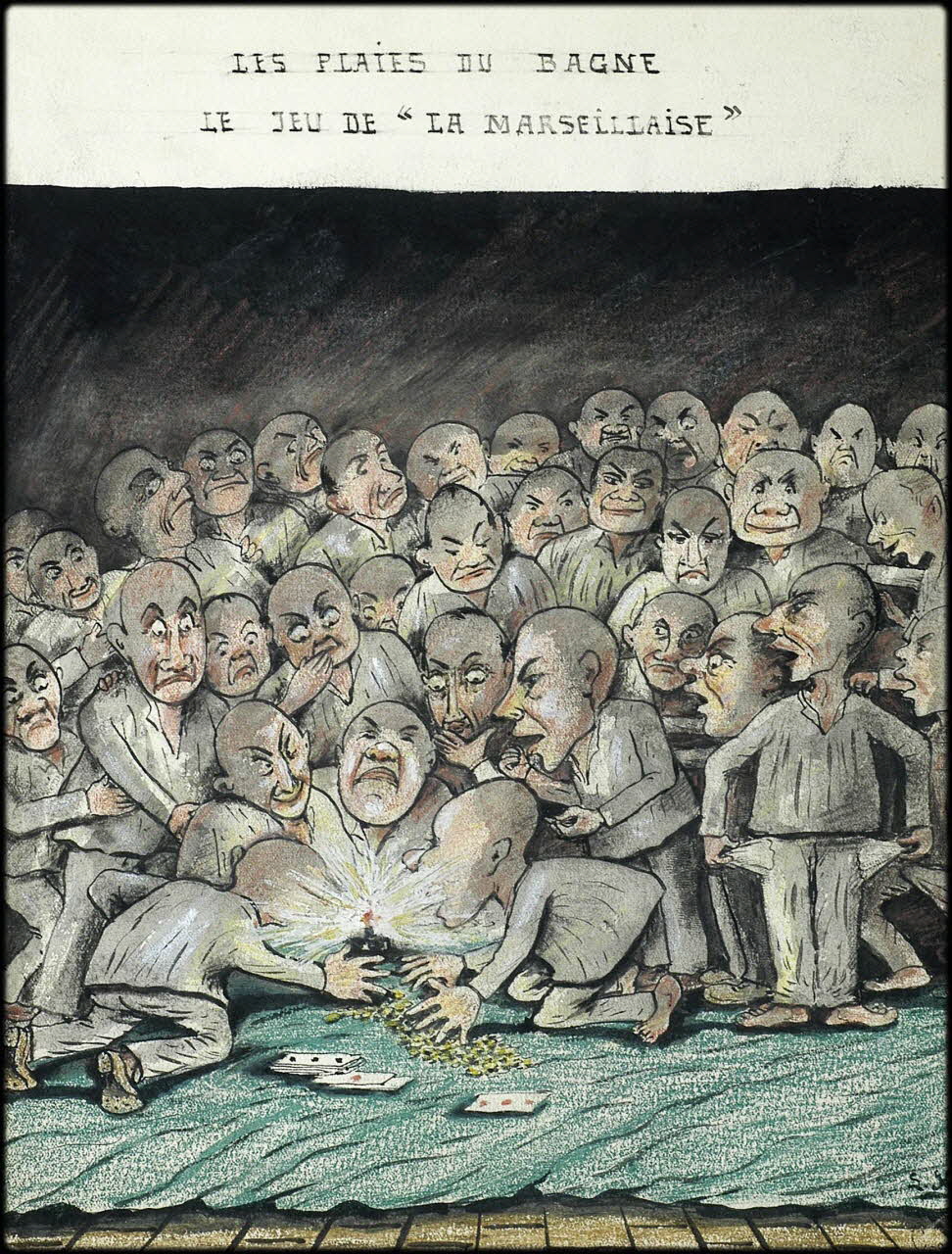L.K. dessin LES PLAIES DU BAGNE  LE JEU DE "LA MARSEILLAISE" Guyane, France 1918-1922 2001.41.46 Photo