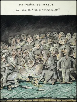 L.K. dessin LES PLAIES DU BAGNE  LE JEU DE "LA MARSEILLAISE" Guyane, France 1918-1922 2001.41.46 Photo