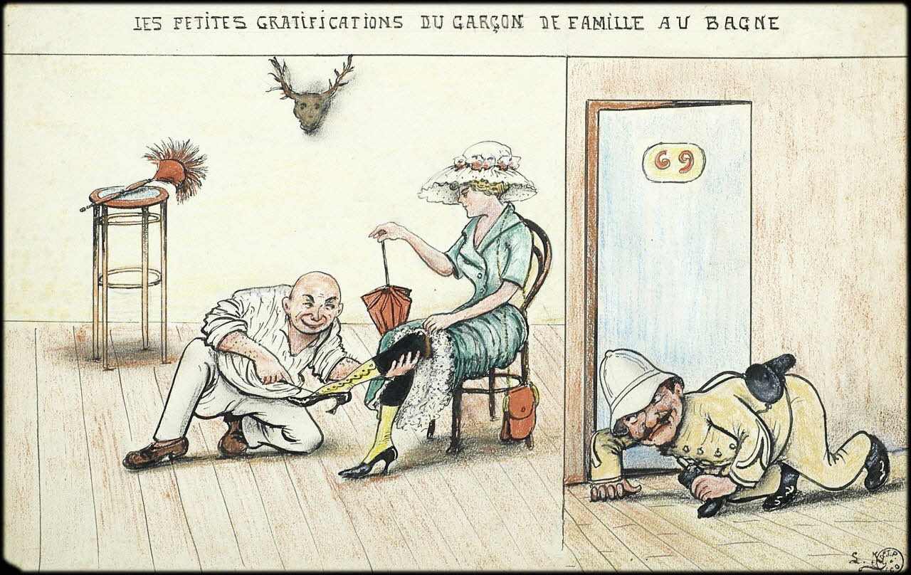 L.K. dessin LES PETITES GRATIFICATIONS DU GARCON DE FAMILLE AU BAGNE Guyane, France 1918-1922 2001.41.47 Photo