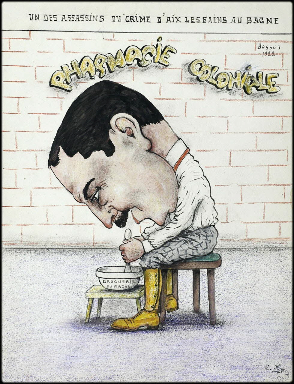 L.K. dessin UN DES ASSASSINS DU CRIME D'AIX LES BAINS AU BAGNE Guyane, France 1920-1924 2001.41.48 Photo