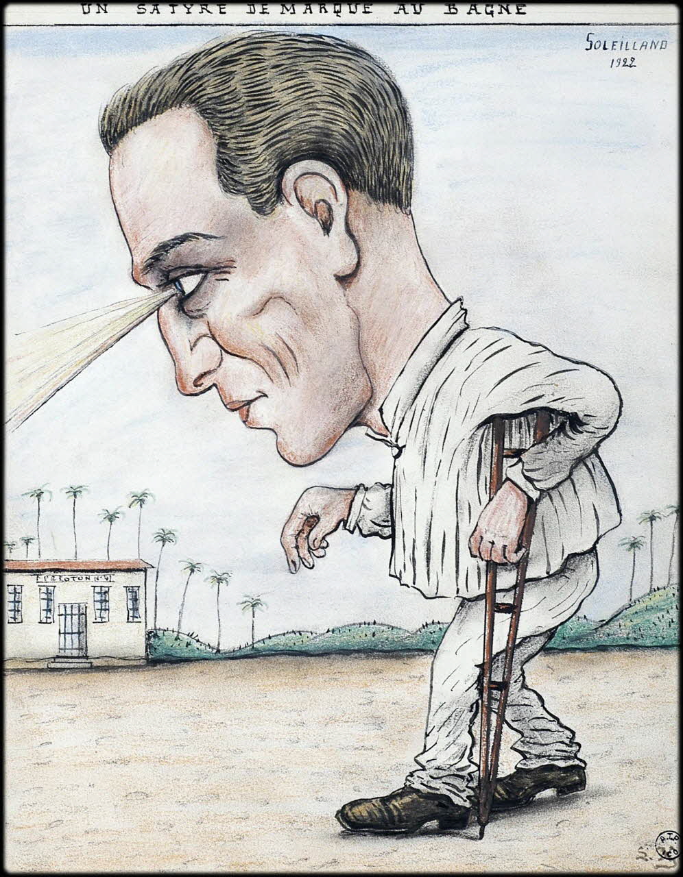 L.K. dessin UN SATYRE DE MARQUE AU BAGNE Guyane, France 1920-1924 2001.41.51 Photo