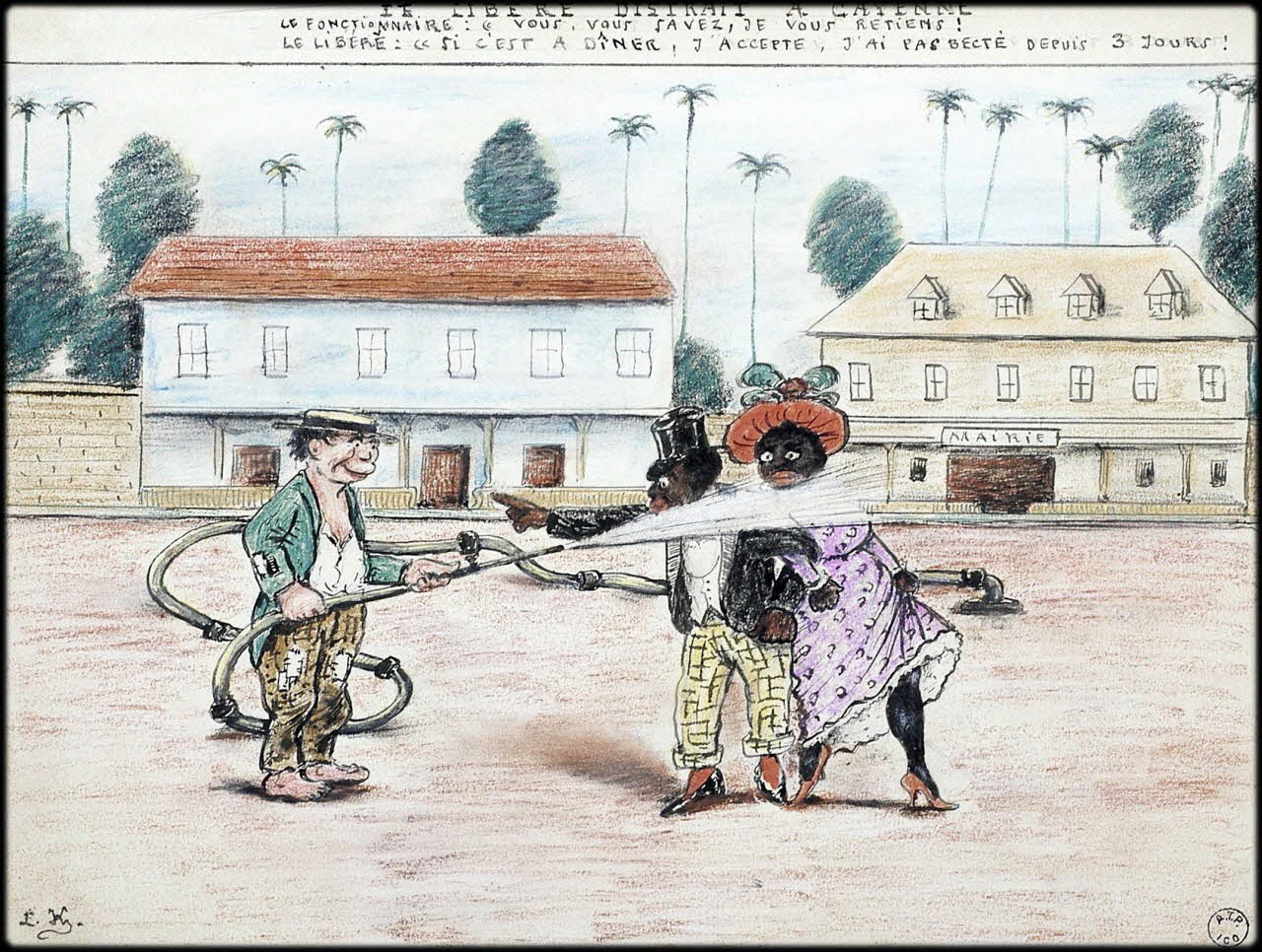 L.K. dessin LE LIBERE DISTRAIT A CAYENNE Guyane, France 1918-1922 2001.41.53 Photo