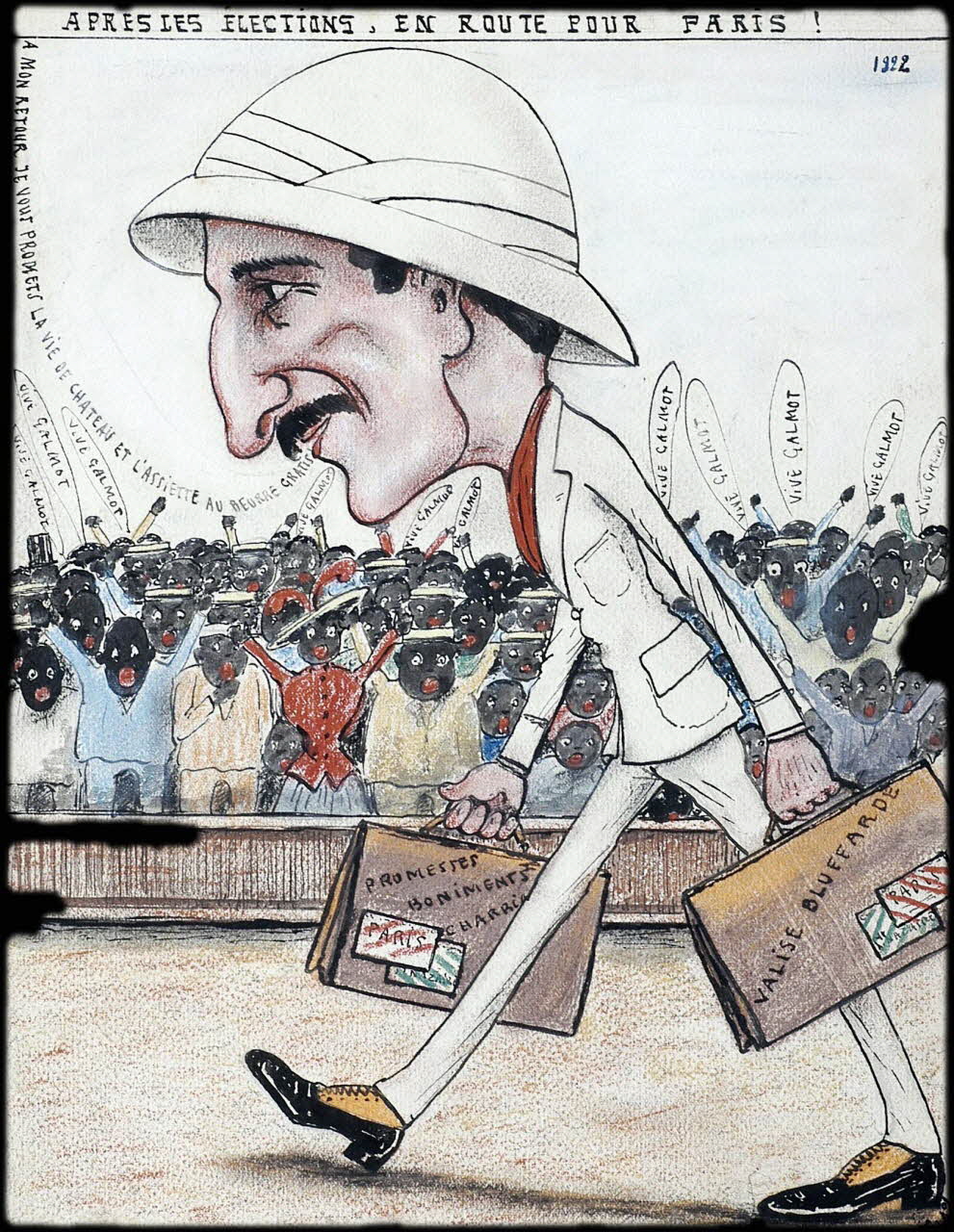 L.K. dessin APRES LES ELECTIONS, EN ROUTE POUR PARIS ! Guyane, France 1920-1924 2001.41.54 Photo