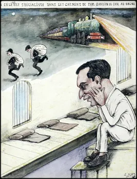 L.K. dessin UN  CELEBRE SPECIALISTE DANS LES CHEMINS DE FER GARDIEN DE CASE AU BAGNE  ALBINET Guyane, France 1922 2001.41.59 Photo