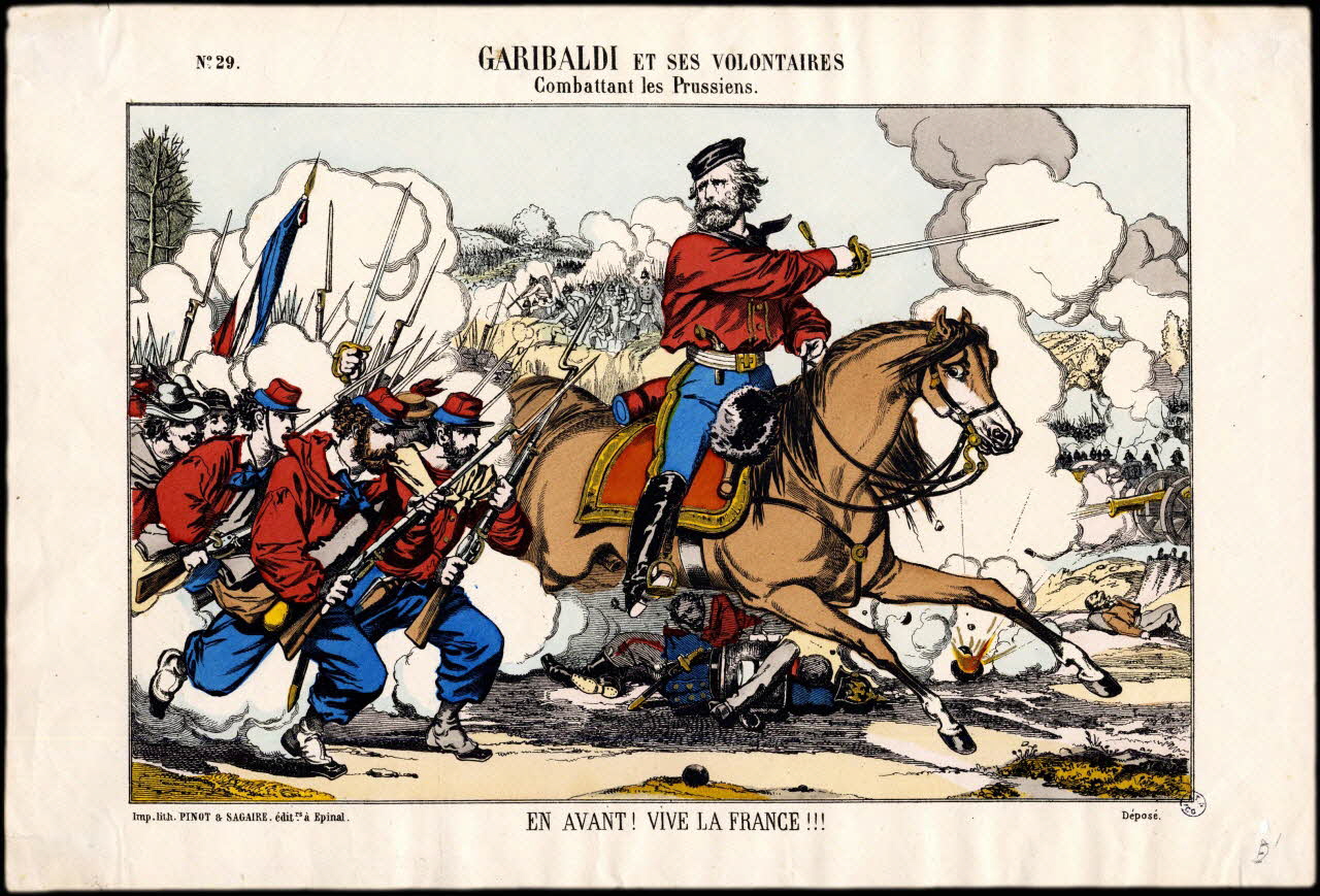 Pinot et Sagaire estampe GARIBALDI ET SES VOLONTAIRES  Combattant les Prussiens. Lorraine, France 1871-1872 1950.39.1009 Photo
