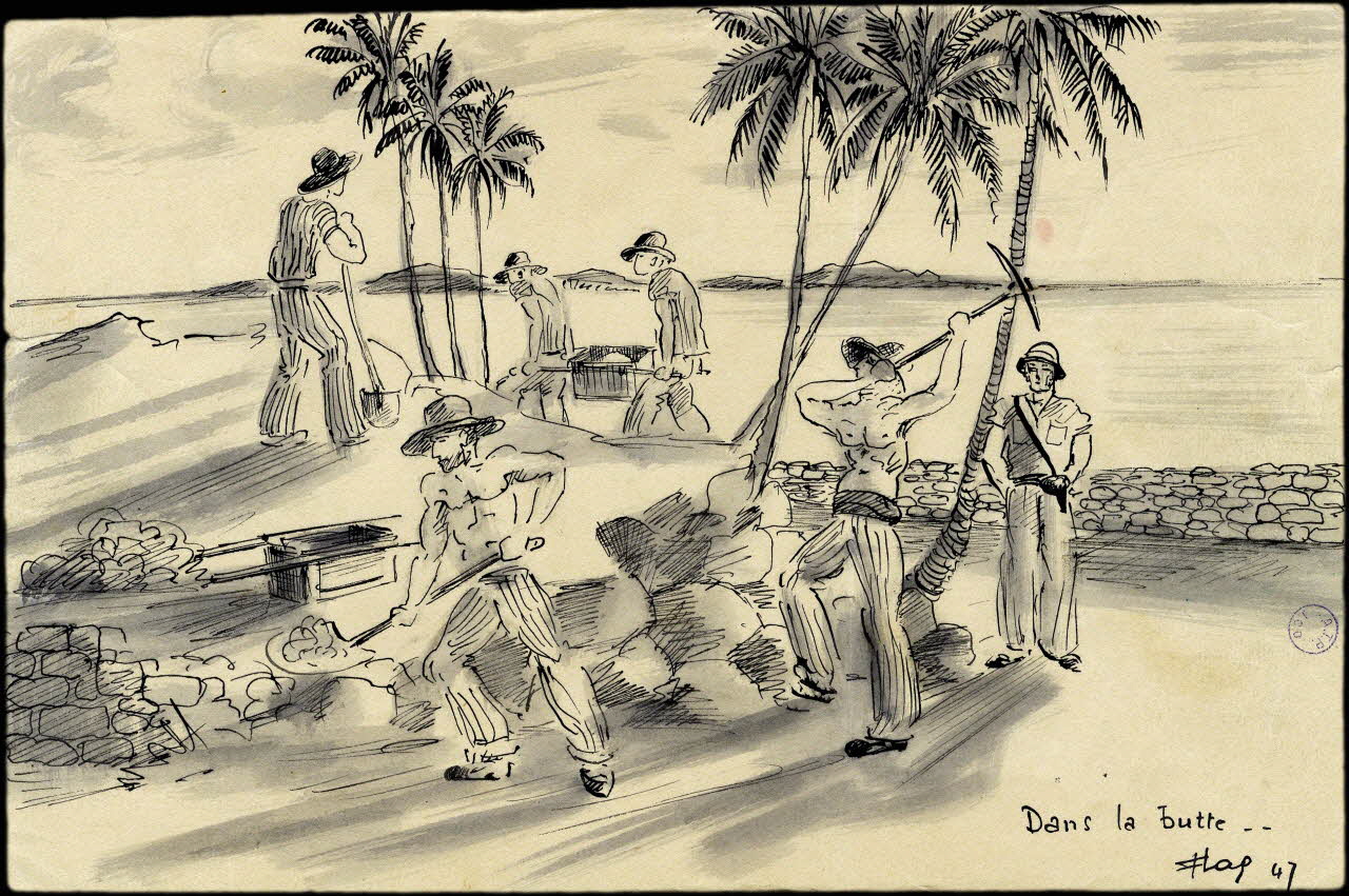 Francis Lagrange partie d'un ensemble de dessins Dans la butte.. Guyane, France 1947 2001.42.10 Photo