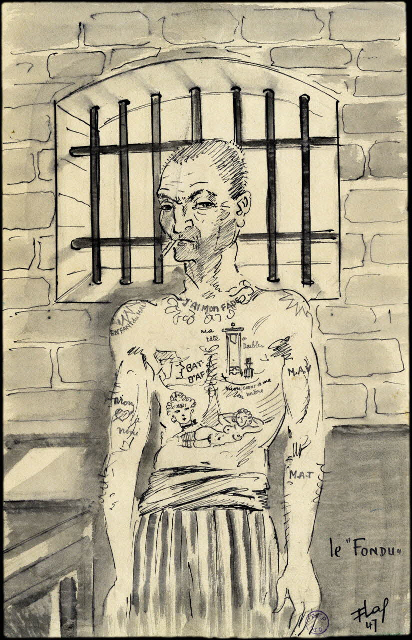 Francis Lagrange partie d'un ensemble de dessins le "FONDU" Guyane, France 1947 2001.42.12 Photo