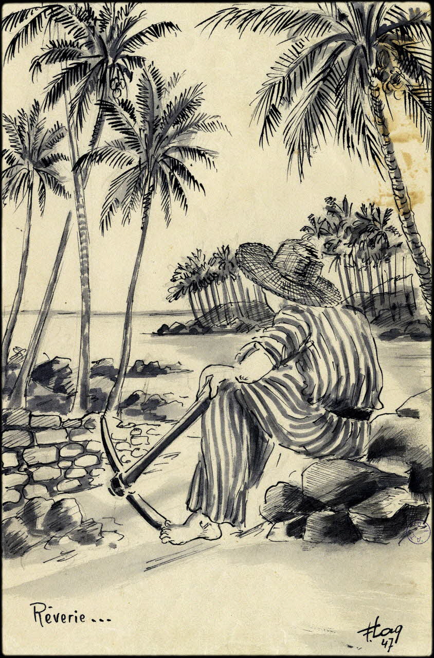 Francis Lagrange partie d'un ensemble de dessins Rêverie... Guyane, France 1947 2001.42.20 Photo