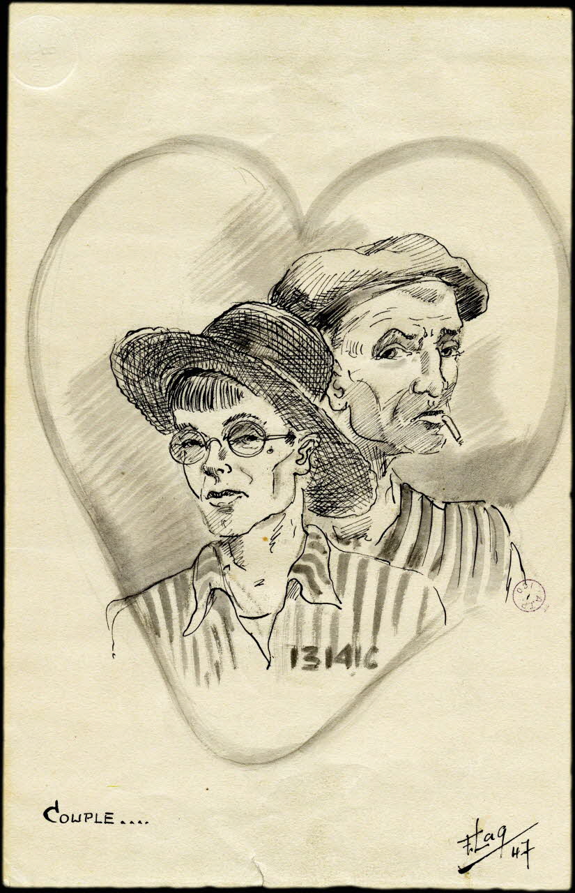 Francis Lagrange partie d'un ensemble de dessins COUPLE.... Guyane, France 1947 2001.42.21 Photo