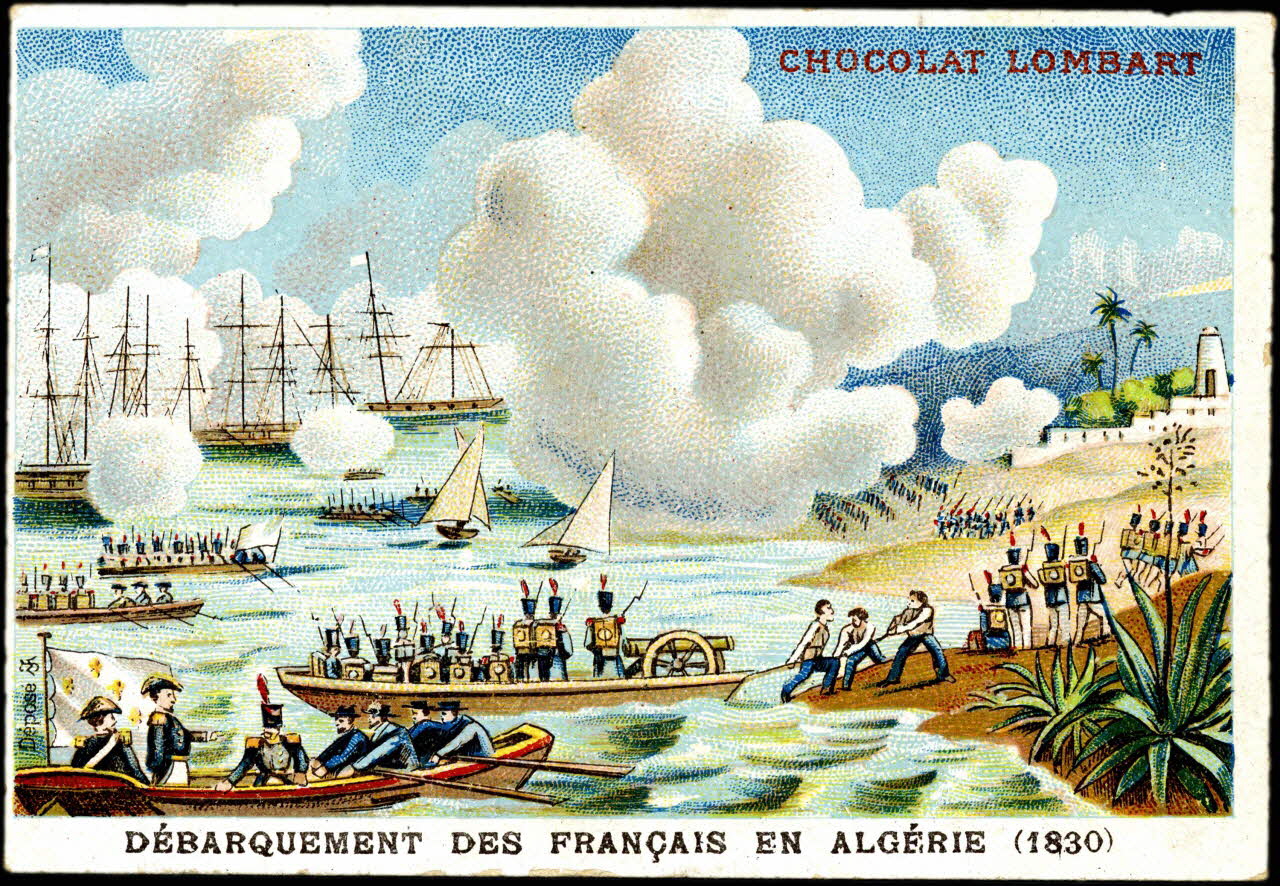 carte réclame DEBARQUEMENT DES FRANCAIS EN ALGERIE (1830) Paris 1889-1914 1998.77.74.4 Photo