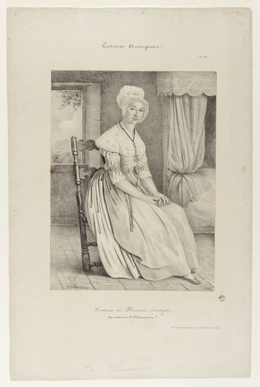 Delorieux Alfred ; Beaulieu estampe Costumes Auvergnats. Paris 1843 1936.1.13 Photo