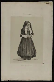 Delorieux Alfred estampe Costumes Auvergnats  Deuil des femmes de Latour. Clermont-Ferrand 1838-1848 1936.1.15 Photo