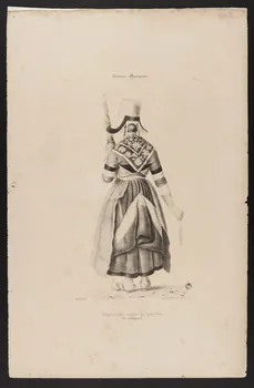 Delorieux Alfred estampe Costumes Auvergnats.  Villageoise des environs du Puy-de-Dôme,  dite montagnarde. Clermont-Ferrand 1838-1848 1936.1.16 Photo