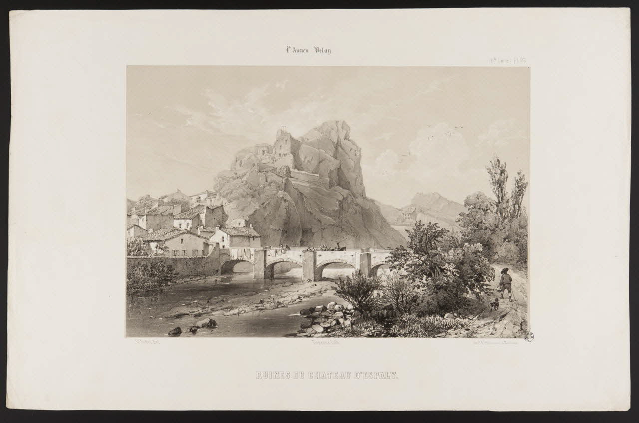 Jean-Louis Tirpenne ; Tudot Edmont ; Desrosiers P. A. (i partie d'un ensemble d'estampes RUINES DU CHATEAU D'ESPALY. Moulins 1843-1847 1936.1.21 Photo