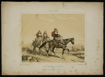 François Fortuné Antoine Férogio ; Lagarrigue Raymond ; Gihaut frères (im estampe Hautes Pyrénées  MARCHANDES DE BOIS,  à Barèges. Paris 1841 1936.1.39 Photo