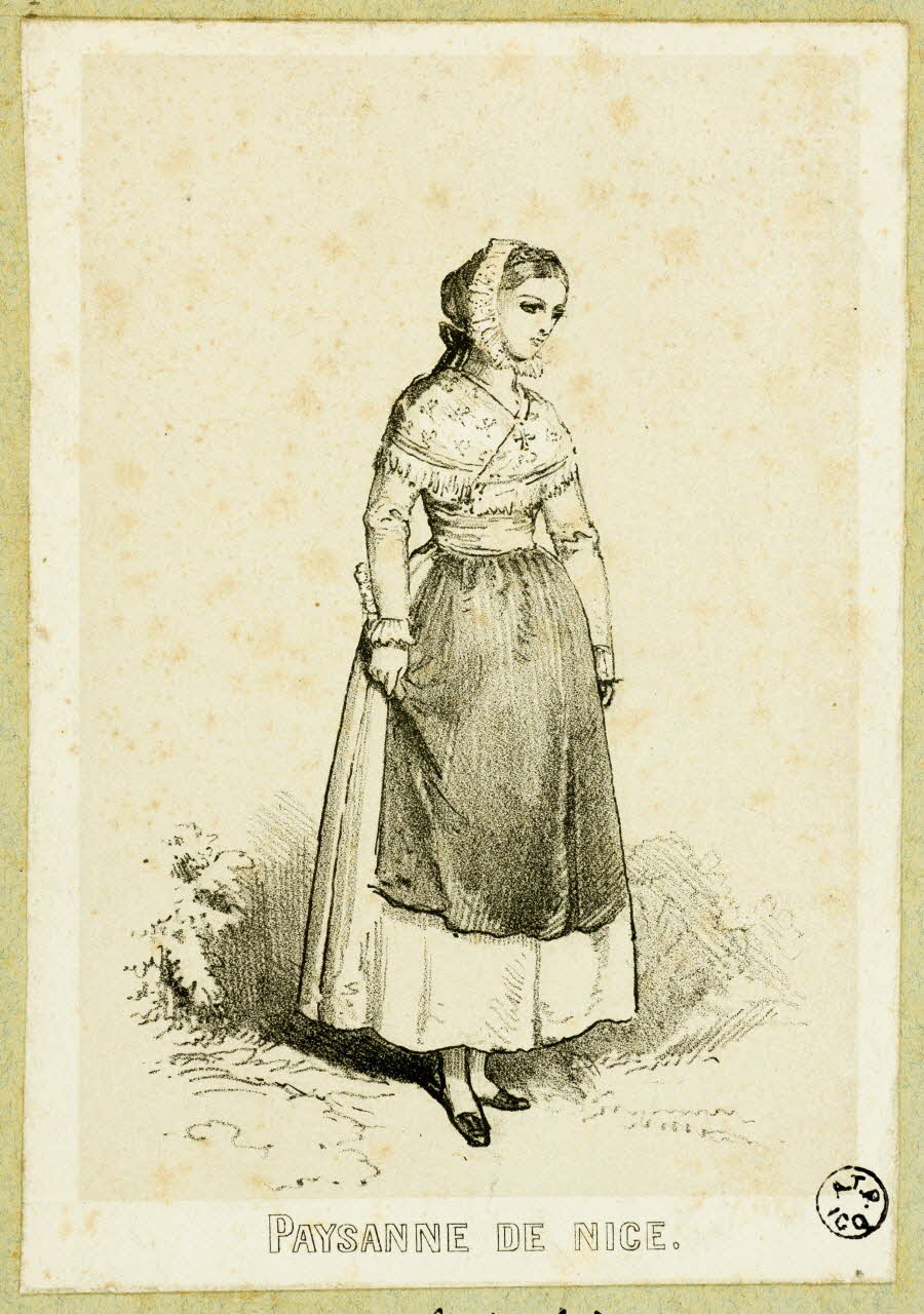 Montaut Henry de ; Lalonde estampe PAYSANNE DE NICE Paris 1845-1890 1936.1.40 Photo