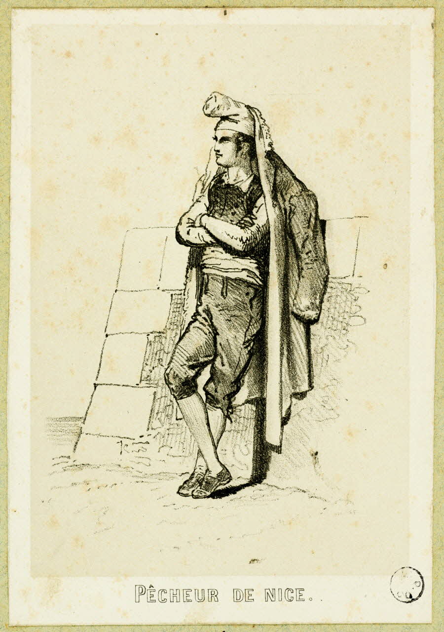 Montaut Henry de ; Lalonde estampe PECHEUR DE NICE Paris 1845-1890 1936.1.41 Photo