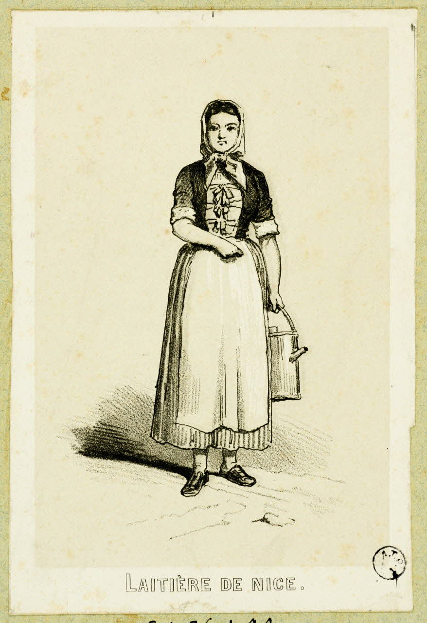 Montaut Henry de ; Lalonde estampe LAITIERE DE NICE. Paris 1845-1890 1936.1.44 Photo