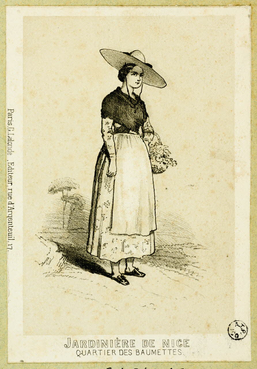 Montaut Henry de ; Lalonde estampe JARDINIERE DE NICE  QUARTIER DES BAUMETTES Paris 1845-1890 1936.1.45 Photo