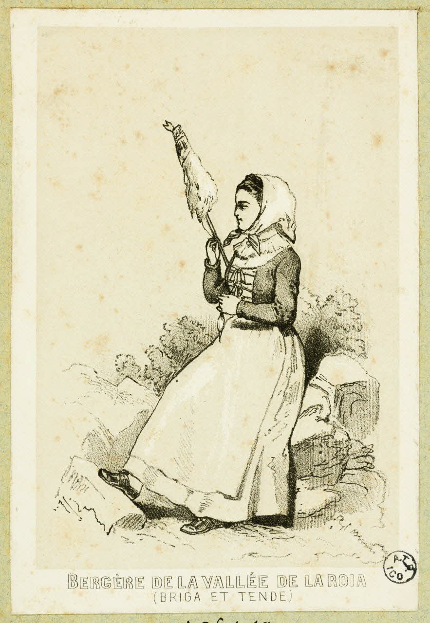 Montaut Henry de ; Lalonde estampe BERGERE DE LA VALLEE DE LA ROIA  (BRIGA ET TENDE) Paris 1845-1890 1936.1.49 Photo