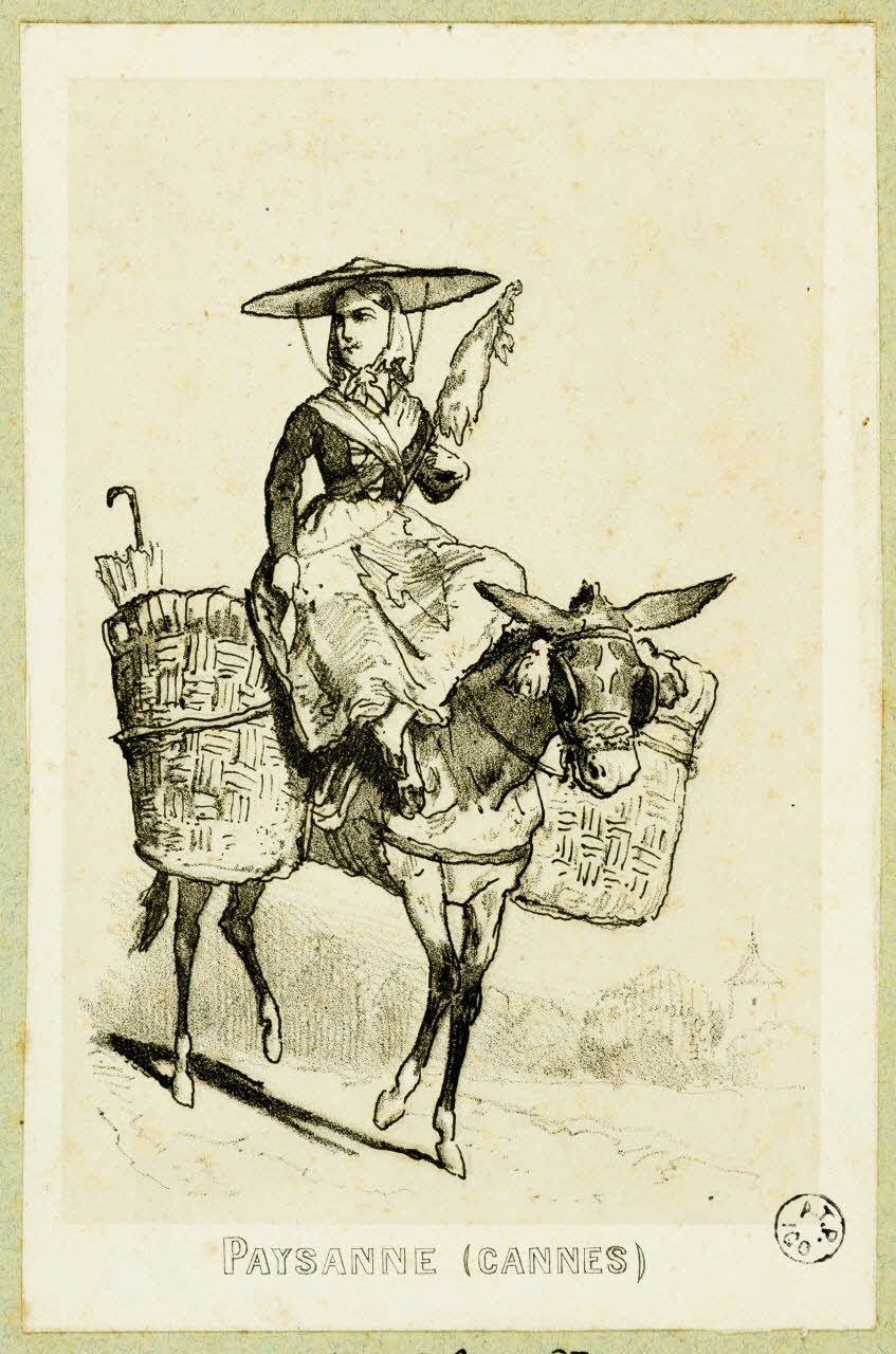 Montaut Henry de ; Lalonde estampe PAYSANNE (CANNES) Paris 1845-1890 1936.1.53 Photo