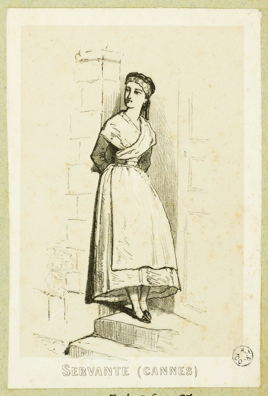 Montaut Henry de ; Lalonde estampe SERVANTE (CANNES) Paris 1845-1890 1936.1.57 Photo