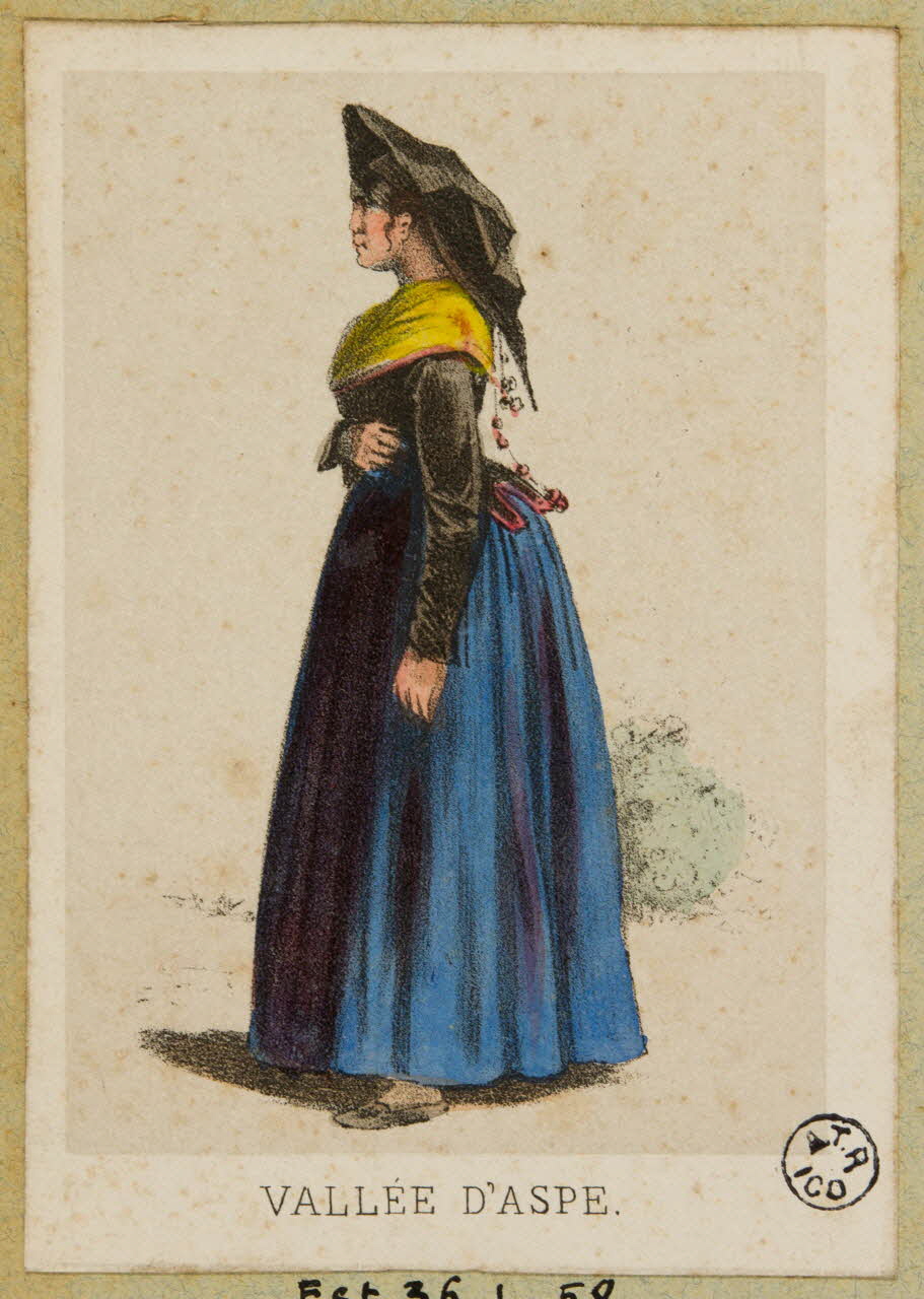 Frick ; Lalonde G. estampe 50 COSTUMES DES PYRENEES  pris d'après nature.  VALLEE D'ASPE. Paris 1855-1865 1936.1.58 Photo