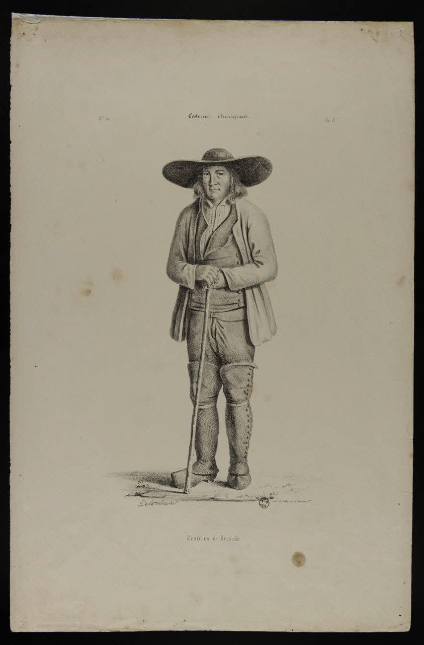 Delorieux Alfred ; Gilberton estampe Costumes Auvergnats.  Environs de Brioude. Clermont-Ferrand 1837-1847 1936.1.6 Photo