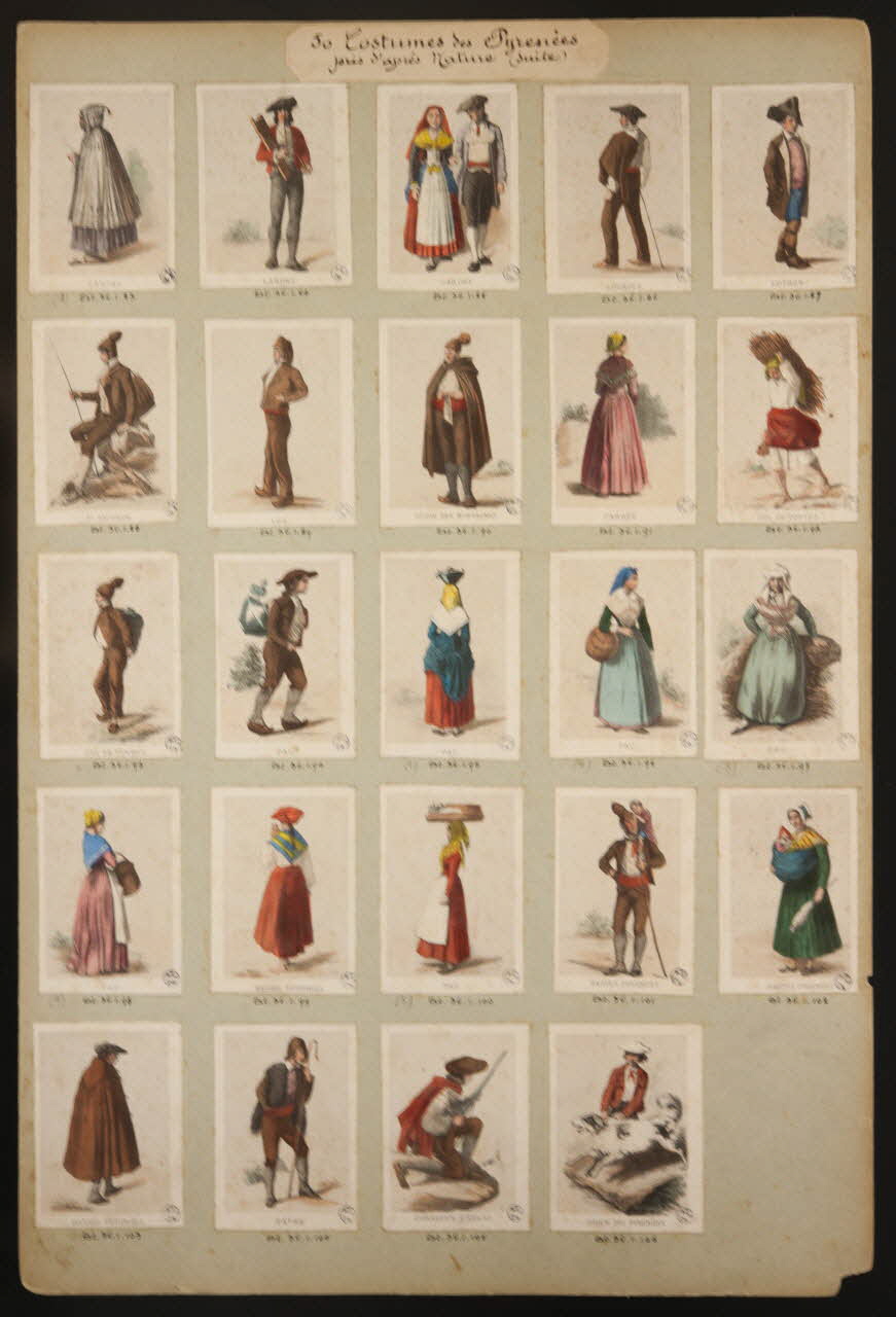 Frick ; Lalonde G. estampe 50 Costumes des Pyrenées  pris d'après Nature  LARUNS. Paris 1855-1865 1936.1.83 Photo