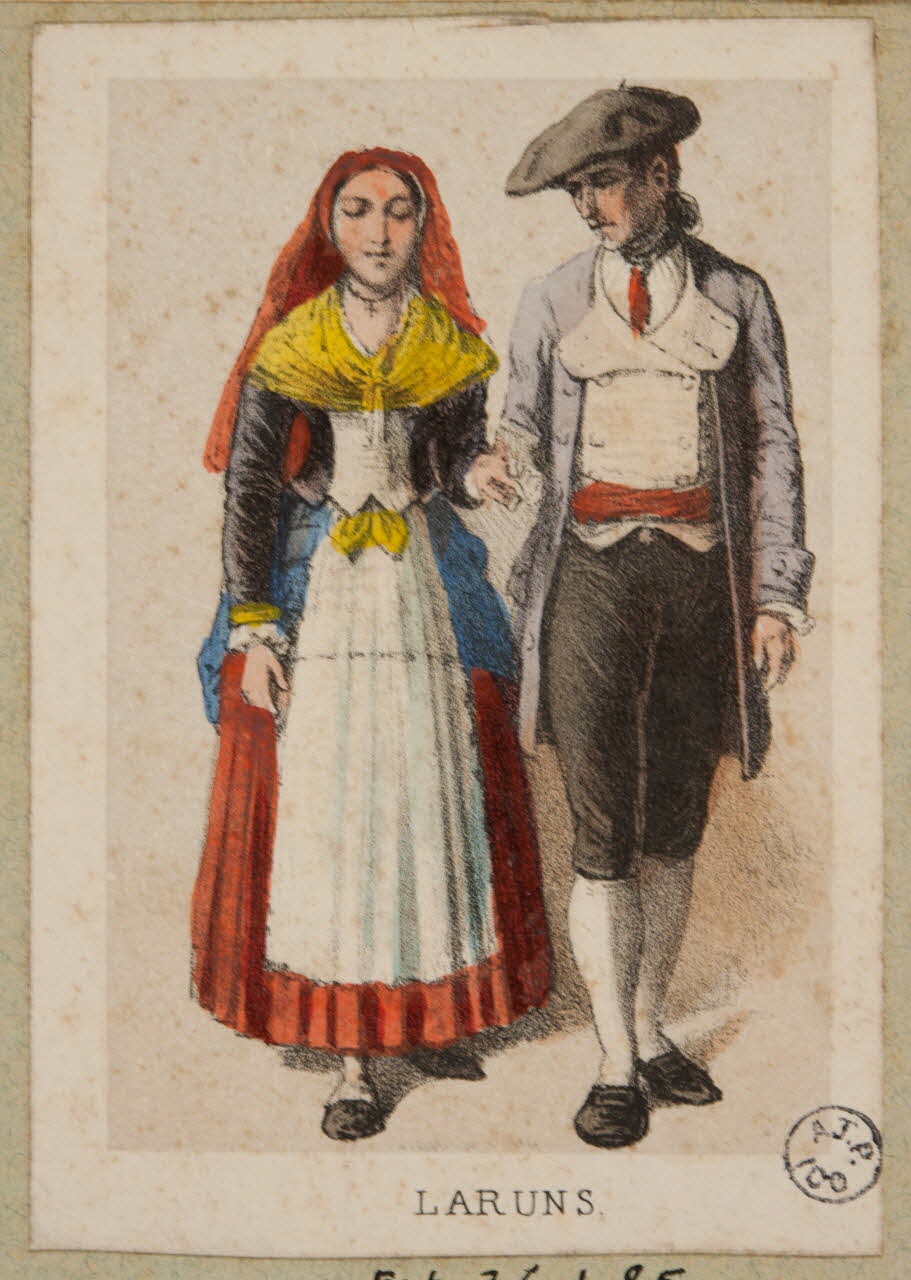 Frick ; Lalonde G. estampe 50 Costumes des Pyrenées  pris d'après Nature  LARUNS. Paris 1855-1865 1936.1.85 Photo